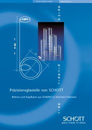 Präzisionsglasteile von SCHOTT