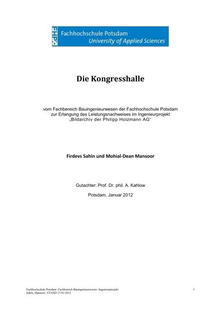 Die Kongresshalle - Bildarchiv der Philipp Holzmann AG ...