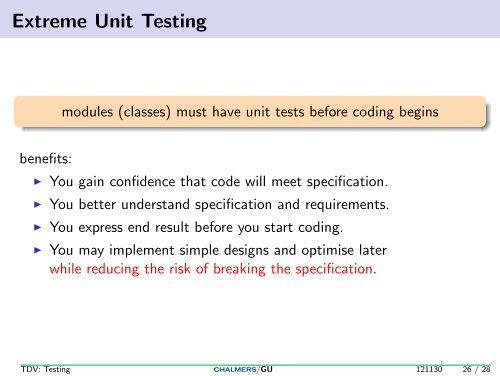 Testing, Debugging, and Verification - Testing, Part II