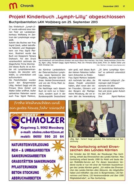 Gemeindezeitung Dezember 2013 ist online! - Marktgemeinde ...