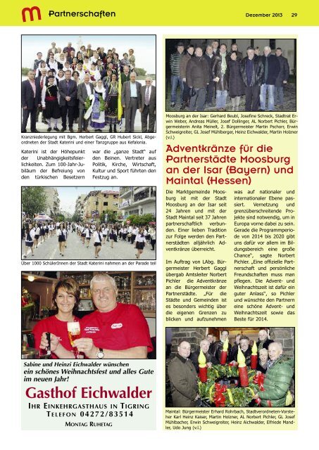 Gemeindezeitung Dezember 2013 ist online! - Marktgemeinde ...