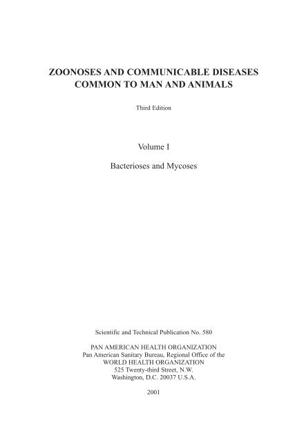 Zoonoses And Communicable Diseases Common To Paho Who