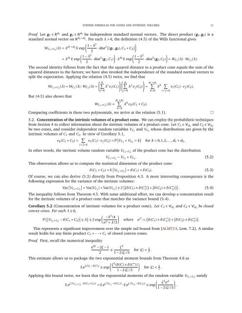 From Steiner formulas for cones to concentration of intrinsic volumes