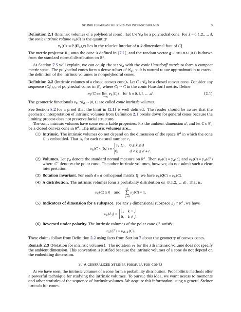 From Steiner formulas for cones to concentration of intrinsic volumes