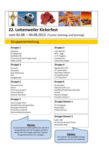 Turnierplan - TSG Ailingen - Fußball