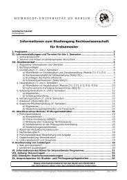 Erstsemester - Humboldt-Universität zu Berlin · Juristische Fakultät