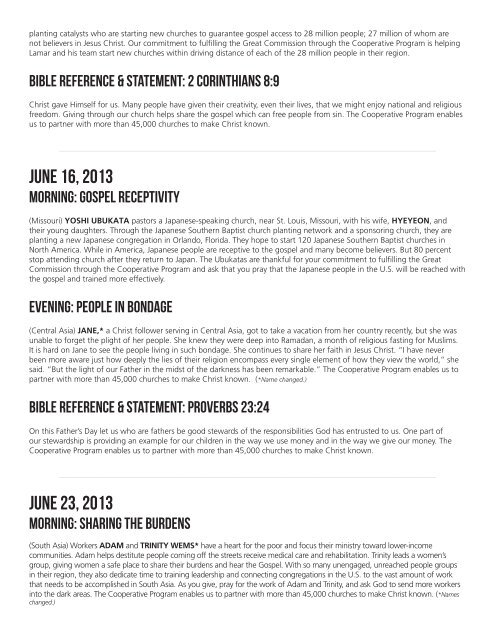 2013 Missionary Moments Prayer Guide