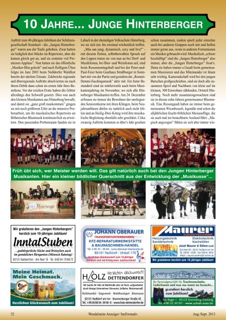 Ausgabe vom August 2013 - Wendelstein Anzeiger
