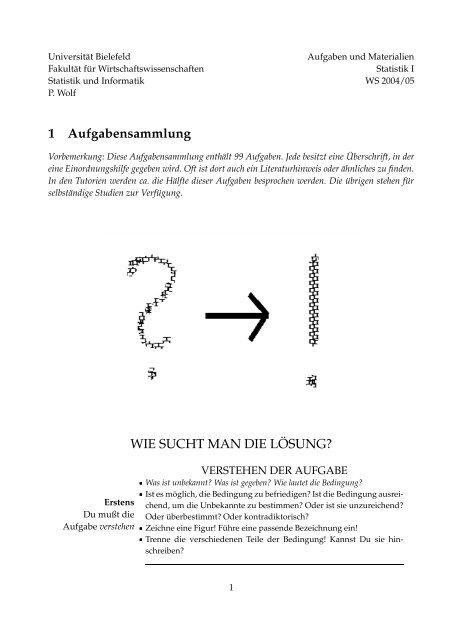 alte Aufgabensammlung zur Statistik I - Fakultät für ...