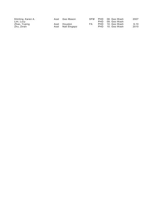 Listing of Accounting Doctorates by School - James Hasselback