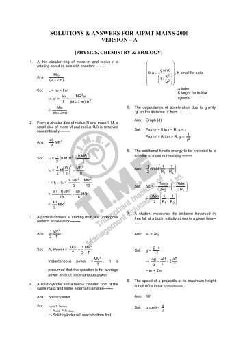 2.AIPMT question paper 2010 mains - AIPMT 2013