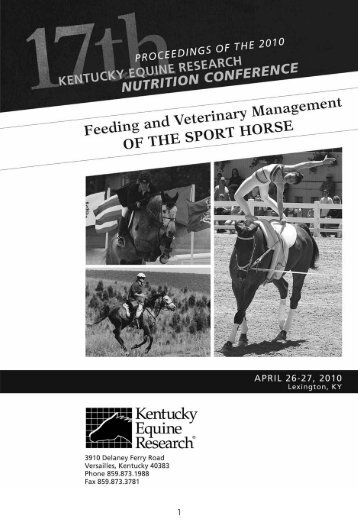 The Management of Tying-Up in Sport Horses - Kentucky Equine ...