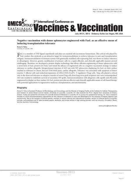 Vaccines-2013 - OMICS Group