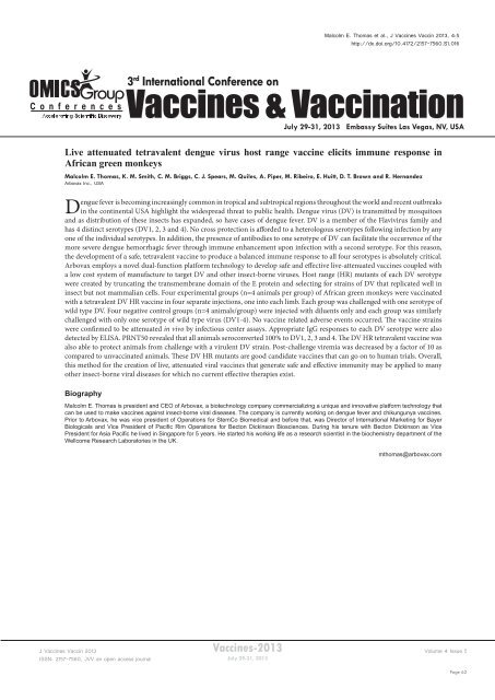 Vaccines-2013 - OMICS Group