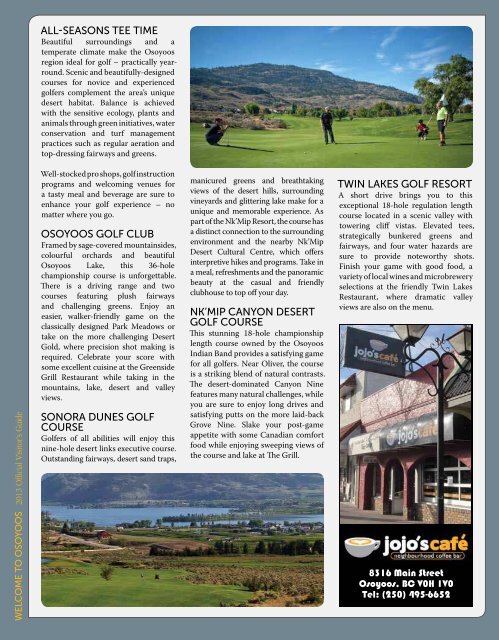 view the Visitor Guide - Destination Osoyoos