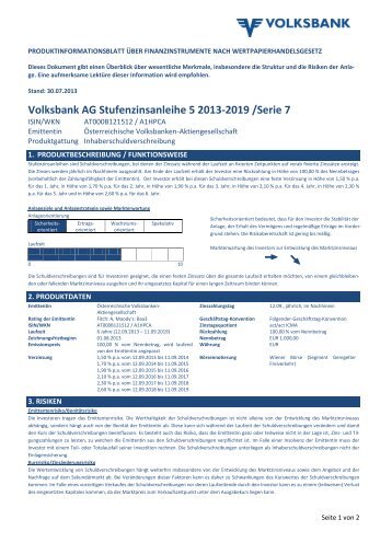 Produktinformationsblatt - Volksbank AG