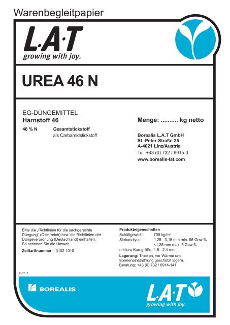 Hochreiner Harnstoff/Urea N 46 für AdBlue Herstellung - Belenos Reinraum  GmbH: Reinraum, Medizinprodukte, Hygiene