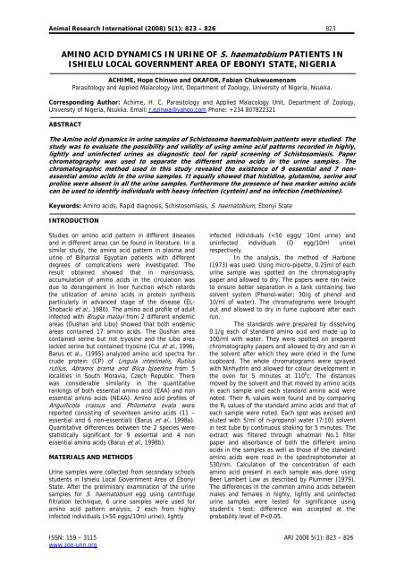 13. AMINO ACID DYNAMICS IN URINE OF S ... - Zoo-unn.org