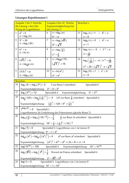 Exponentialfunktion Exponentialfunktion Training Training ...