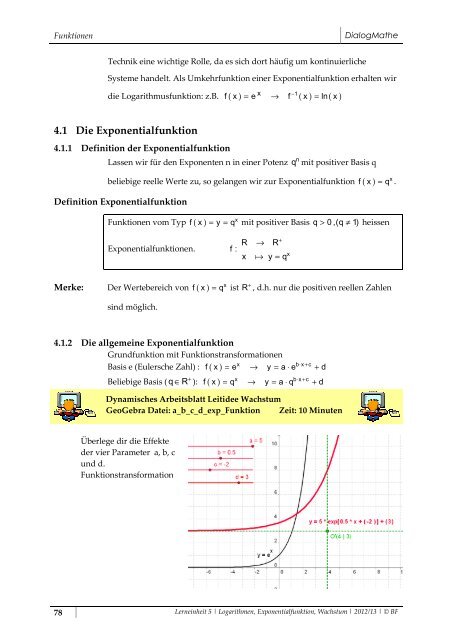 Exponentialfunktion Exponentialfunktion Training Training ...