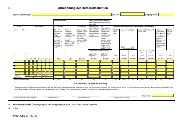 Abrechnung der Rufbereitschaft/en