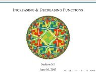 INCREASING & DECREASING FUNCTIONS