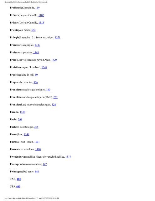 Bibliographie de Belgique - Koninklijke Bibliotheek van België