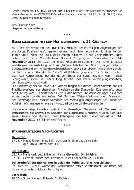 Großheubacher Nachrichten Ausgabe 18-2013 - STOPTEG Print ...
