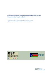 Application Guidelines - Basic Services Fund SOUTH SUDAN