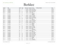 Fall 2013 Schedule of Courses - Berklee College of Music