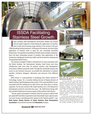 ISSDA Facilitating Stainless Steel Growth - Steelworld