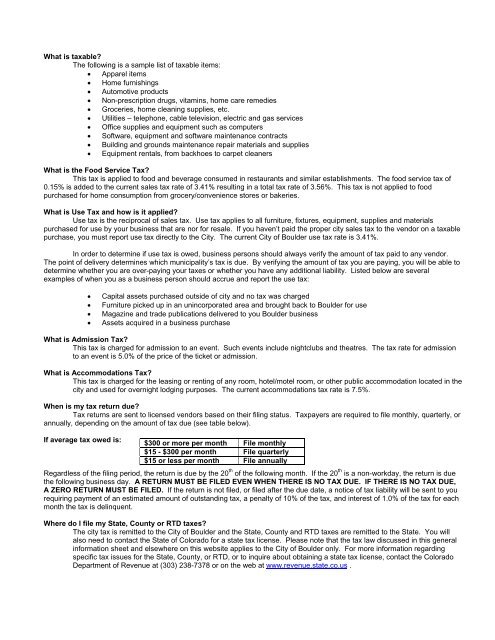 general information regarding your business license - City of Boulder