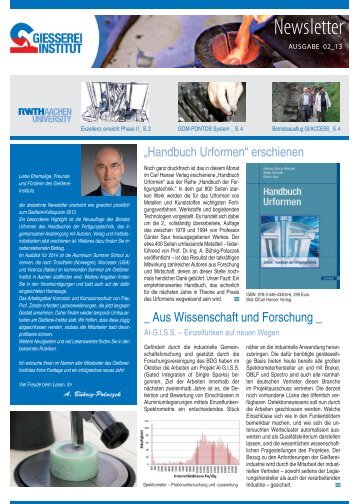 Ausgabe 2 2013 - Gießerei-Institut der RWTH Aachen