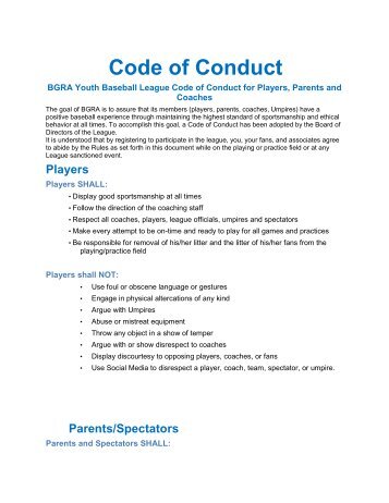 Cherry Hill Sportsmanship Code of Conduct - Rosa International ...