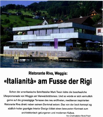 «ltalianitä» am Fusse der Rigi - Ristorante RIVA