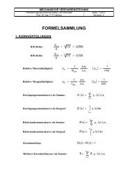 Formelsammlung Mechanische VT