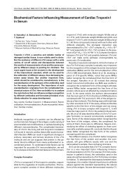 Biochemical Factors Influencing Measurement of Cardiac Troponin I ...