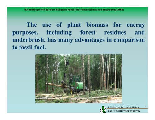 evaluation of qualitative parameters of forest underbrush used for ...