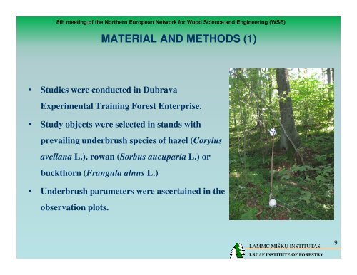 evaluation of qualitative parameters of forest underbrush used for ...