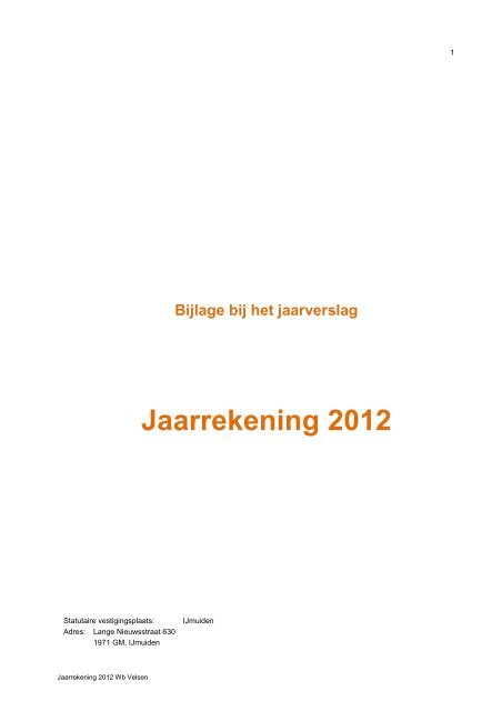 Jaarrekening 2012 - Woningbedrijf Velsen