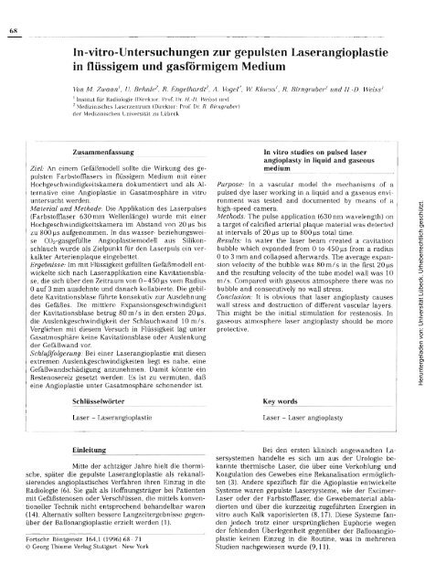 In-vitro-Untersuchungen zur gepulsten Laserangioplastie in ...