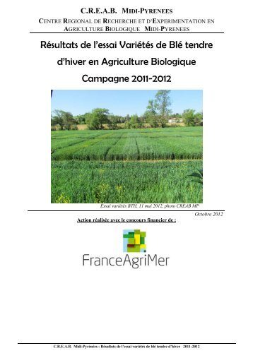 Résultats de l'essai Variétés de Blé tendre d'hiver en Agriculture ...