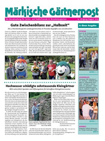 Ausgabe 08 / 2013 - Kreisverband Potsdam der Garten-und ...