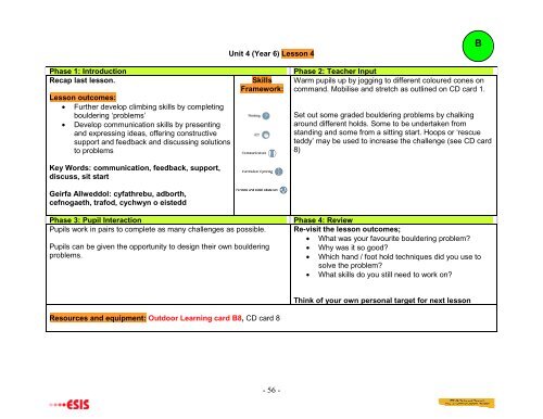 Scheme of work Adventurous Activities key stage 2