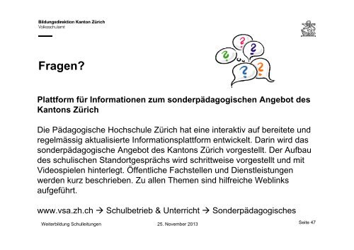 5 Aufgaben und Pflichten der Schulleitung - Volksschulamt - Kanton ...