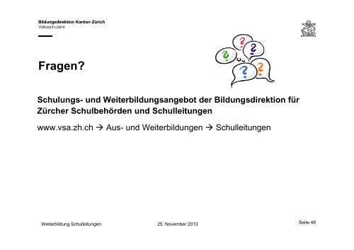 5 Aufgaben und Pflichten der Schulleitung - Volksschulamt - Kanton ...