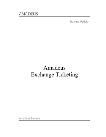 Amadeus Exchange Ticketing
