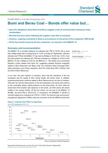 Bumi and Berau Coal – Bonds offer value but… - Standard ...