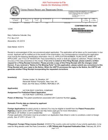 First-Inventor-to-File Workshop Materials - United States Patent and ...