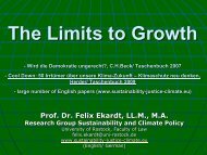 Präsentation von Felix Ekardt - Wachstum im Wandel